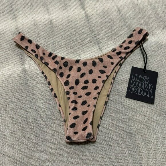 It’s Now Cool Swim Bikini Bottom Size Medium NWT Tan Animal Print - Picture 1 of 7